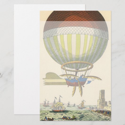  wetenschapsketen Steampunk Hot Air ballon Briefpapier (Voorkant / Achterkant)