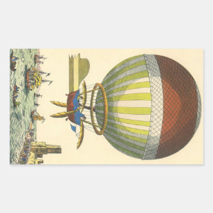  wetenschapsketen Steampunk Hot Air ballon Rechthoekige Sticker