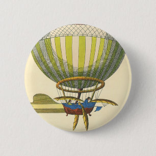 wetenschapsketen Steampunk Hot Air ballon Ronde Button 5,7 Cm