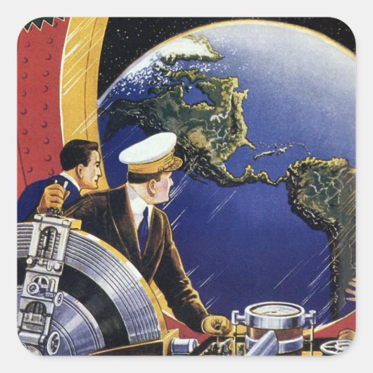  wetenschapsketens Aarde Vierkante Sticker (Voorkant)