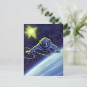 wetenschapskeuforonaut op een ruimtevaart briefkaart (Staand voorkant)