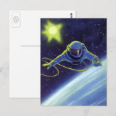 wetenschapskeuforonaut op een ruimtevaart briefkaart (Voorkant / Achterkant)