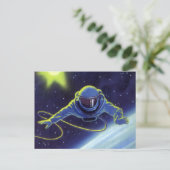  wetenschapskeuforonaut op een ruimtevaart briefkaart (Staand voorkant)