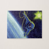  wetenschapskeuforonaut op een ruimtevaart legpuzzel (Horizontaal)