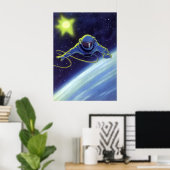 wetenschapskeuforonaut op een ruimtevaart poster (Thuiskantoor)