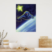 wetenschapskeuforonaut op een ruimtevaart poster (Keuken)
