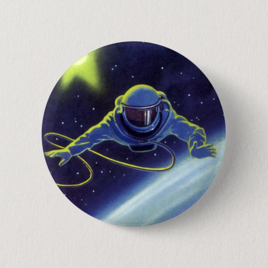  wetenschapskeuforonaut op een ruimtevaart ronde button 5,7 cm (Voorkant)
