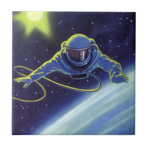 wetenschapskeuforonaut op een ruimtevaart tegeltje