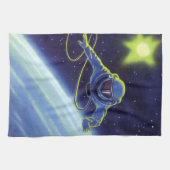 wetenschapskeuforonaut op een ruimtevaart theedoek (Horizontaal)