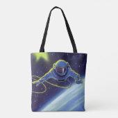 wetenschapskeuforonaut op een ruimtevaart tote bag (Achterkant)