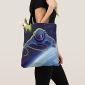 wetenschapskeuforonaut op een ruimtevaart tote bag (Dichtbij)