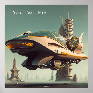  wetenschapskeuze: spectaculaire vliegende auto's poster