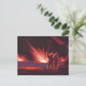wetenschapskeuzes Alien Red Planet Explosion Briefkaart (Staand voorkant)