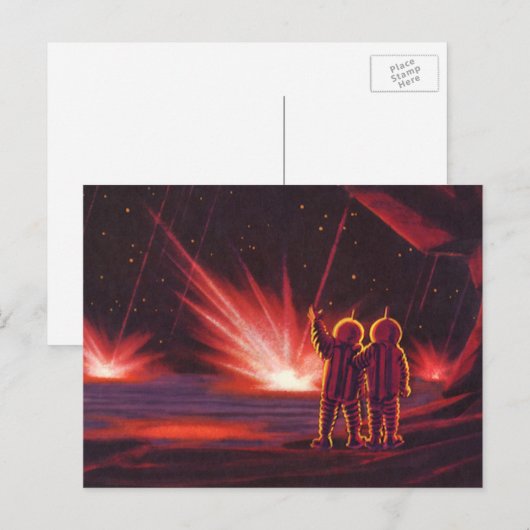  wetenschapskeuzes Alien Red Planet Explosion Briefkaart (Voorkant / Achterkant)