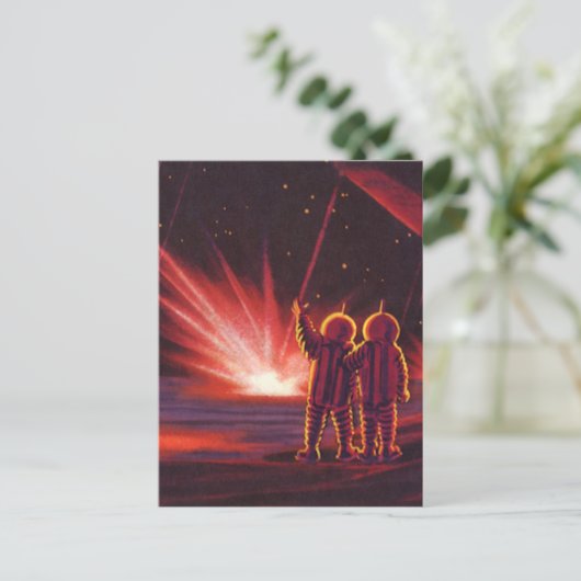 wetenschapskeuzes Alien Red Planet Explosion Briefkaart (Staand voorkant)