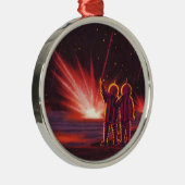  wetenschapskeuzes Alien Red Planet Explosion Metalen Ornament (Rechts)