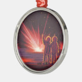  wetenschapskeuzes Alien Red Planet Explosion Metalen Ornament (Links)