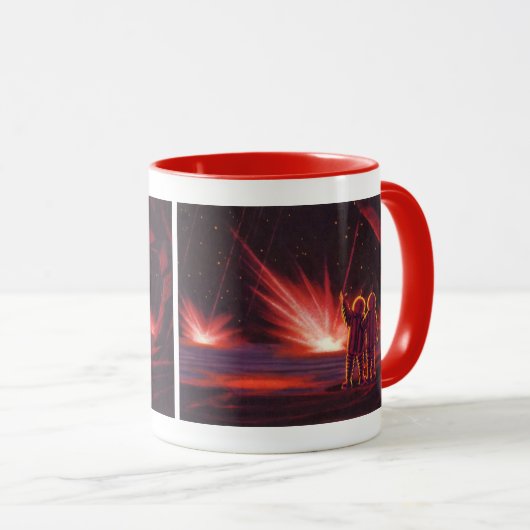  wetenschapskeuzes Alien Red Planet Explosion Mok (Voorkant rechts)