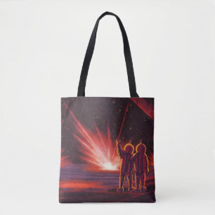  wetenschapskeuzes Alien Red Planet Explosion Tote Bag