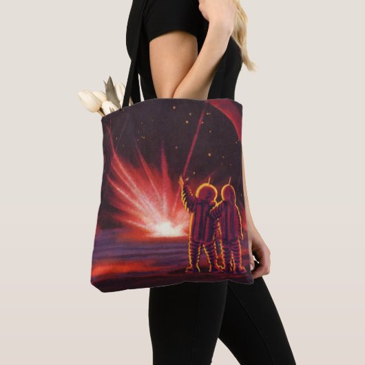  wetenschapskeuzes Alien Red Planet Explosion Tote Bag (Dichtbij)