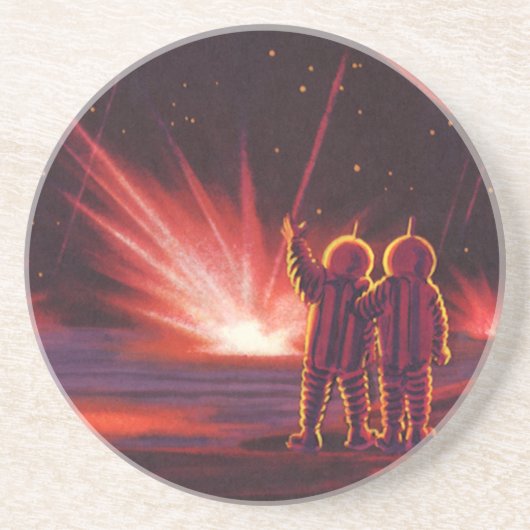  wetenschapskeuzes Alien Red Planet Explosion Zandsteen Onderzetter (Voorkant)