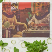  wetenschapskictie, Alien Steam Punk helmen Theedoek (Gevouwen)