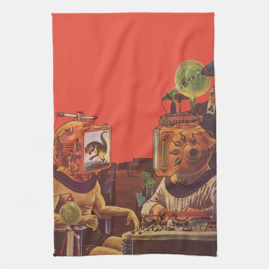  wetenschapskictie, Alien Steam Punk helmen Theedoek (Verticaal)