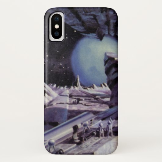  wetenschapskictie, Aliens op maan in ruimte Case-Mate iPhone Case (Achterkant)