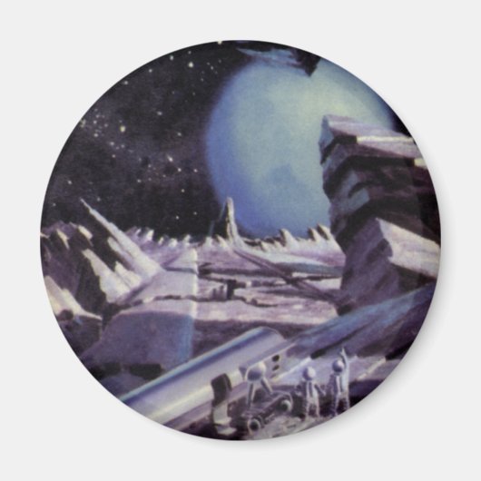  wetenschapskictie, Aliens op maan in ruimte Magneet (Voorkant)