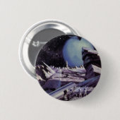  wetenschapskictie, Aliens op maan in ruimte Ronde Button 5,7 Cm (Voorkant /achterkant)
