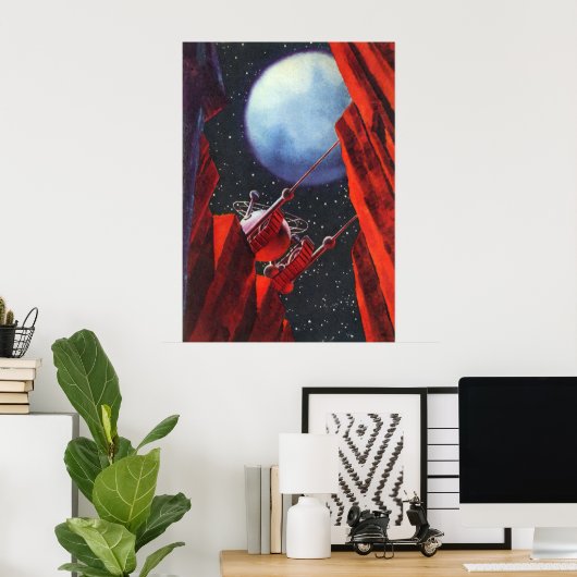  wetenschapskictie, Canyon Space Moon Rover Poster (Thuiskantoor)