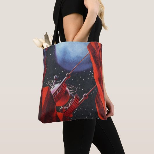  wetenschapskictie, Canyon Space Moon Rover Tote Bag (Dichtbij)