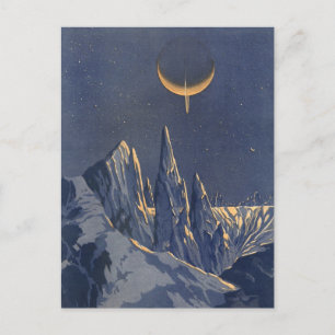  wetenschapskictie, Crescent Moon Snow Planet Briefkaart