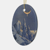 wetenschapskictie, Crescent Moon Snow Planet Keramisch Ornament (Links)