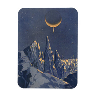 wetenschapskictie, Crescent Moon Snow Planet Magneet