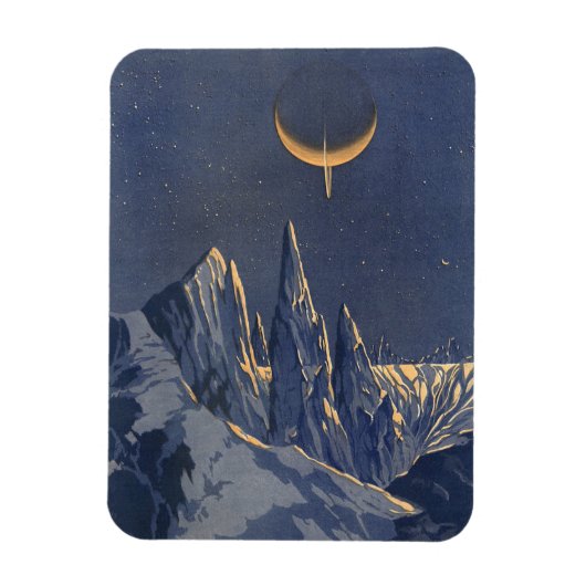  wetenschapskictie, Crescent Moon Snow Planet Magneet (Verticaal)