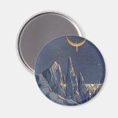 wetenschapskictie, Crescent Moon Snow Planet Magneet (Voorkant / Achterkant)