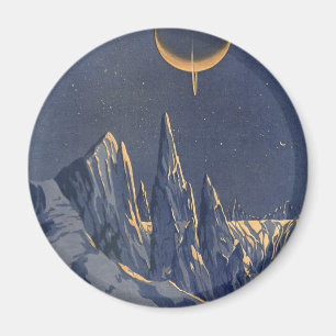 wetenschapskictie, Crescent Moon Snow Planet Magneet