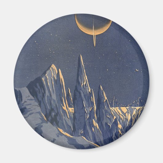 wetenschapskictie, Crescent Moon Snow Planet Magneet (Voorkant)