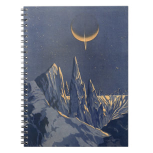  wetenschapskictie, Crescent Moon Snow Planet Notitieboek