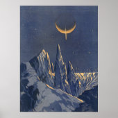  wetenschapskictie, Crescent Moon Snow Planet Poster (Voorkant)