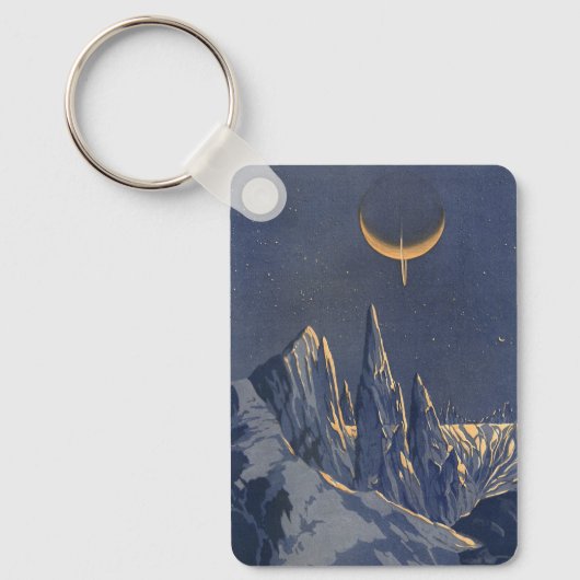  wetenschapskictie, Crescent Moon Snow Planet Sleutelhanger (Voorkant)