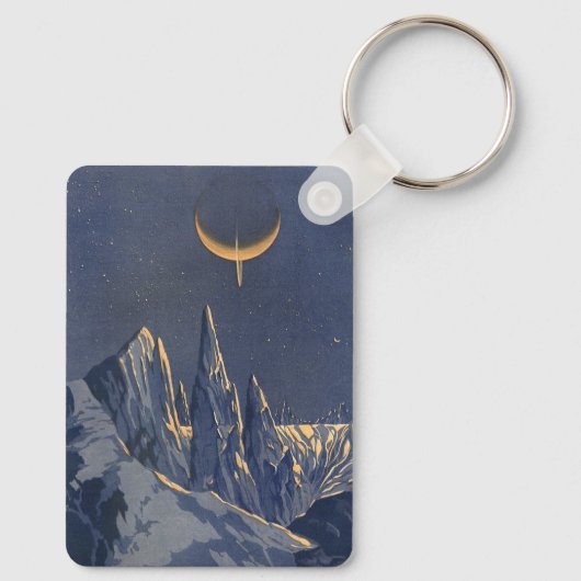 wetenschapskictie, Crescent Moon Snow Planet Sleutelhanger (Achterkant)
