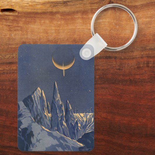  wetenschapskictie, Crescent Moon Snow Planet Sleutelhanger (Achterkant)