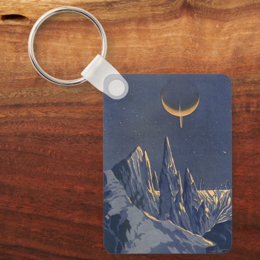  wetenschapskictie, Crescent Moon Snow Planet Sleutelhanger (Voorkant)