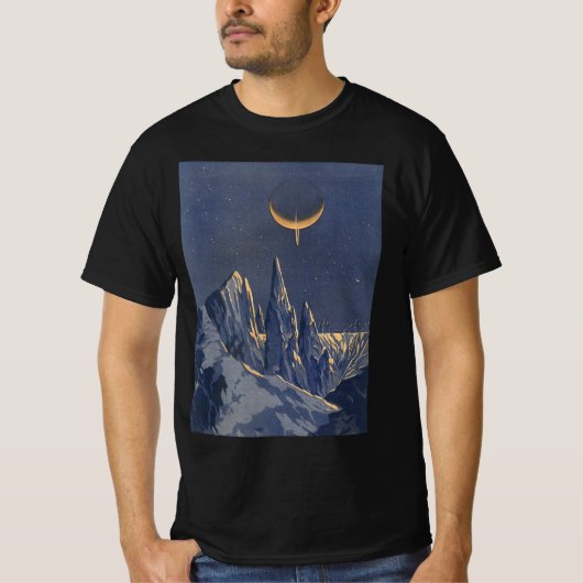 wetenschapskictie, Crescent Moon Snow Planet T-shirt (Voorkant)