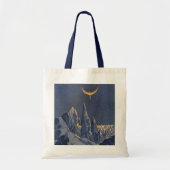 wetenschapskictie, Crescent Moon Snow Planet Tote Bag (Voorkant)