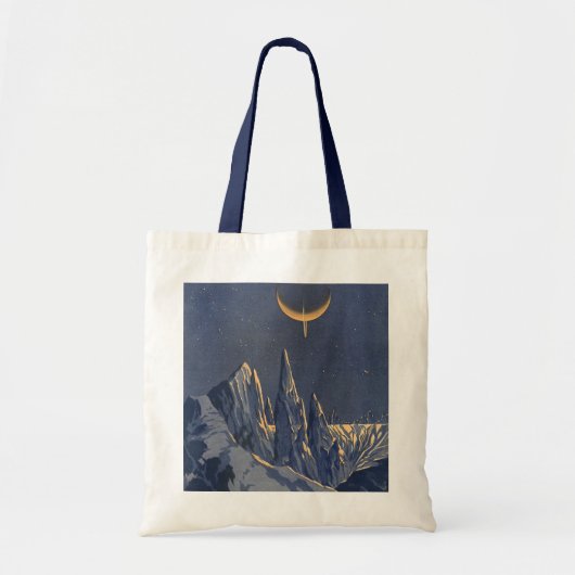  wetenschapskictie, Crescent Moon Snow Planet Tote Bag (Voorkant)