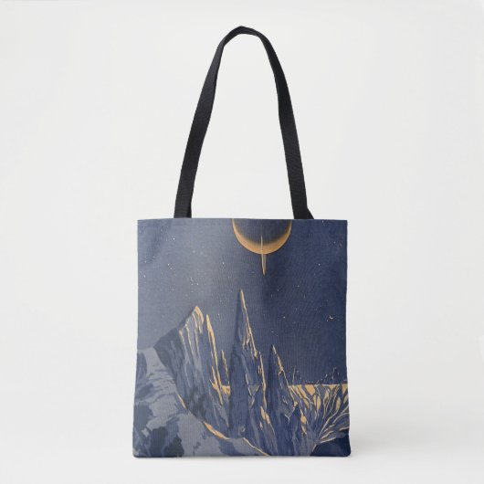  wetenschapskictie, Crescent Moon Snow Planet Tote Bag (Voorkant)