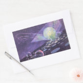  wetenschapskictie, een gloeiende Orb met buitenaa Rechthoekige Sticker (Envelop)